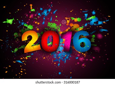 2016 Happy New Year Background for your Christmas dinner invitations, festive posters, restaurant menu cover, book cover, Elegant greetings cards and so on.