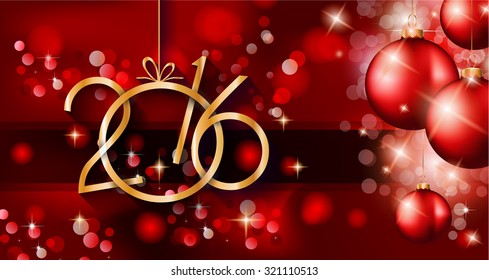 2016 Happy New Year Background for your Christmas Flyers, dinner invitations, festive posters, restaurant menu cover, book cover,promotional depliant, Elegant greetings cards and so on.