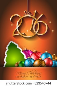 2016 Happy New Year Background for your Christmas Flyers, dinner invitations, festive posters, restaurant menu cover, book cover,promotional depliant, Elegant greetings cards and so on.