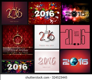 2016 Happy New Year Background for your Christmas Flyers, dinner invitations, festive posters, restaurant menu cover, book cover,promotional depliant, Elegant greetings cards and so on.