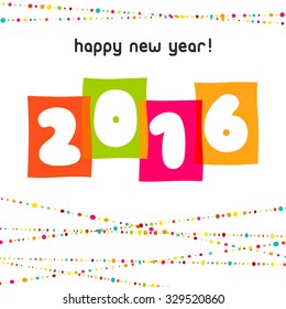 2016 Happy New Year background.  The file is saved in the version AI10 EPS. This image contains transparency. Vector illustration eps10