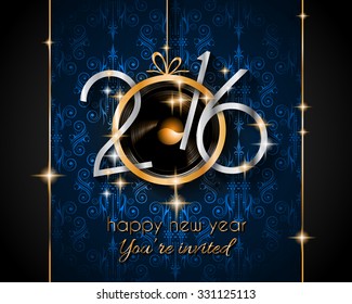 2016 Happy New Year Background for your Flyers and Greetings Card. Ideal to use for parties invitation, Dinner invitation, Christmas Meeting events and so on.