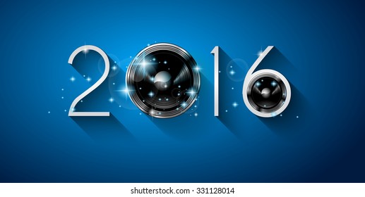 2016 Happy New Year Background for your Flyers and Greetings Card. Ideal to use for parties invitation, Dinner invitation, Christmas Meeting events and so on.