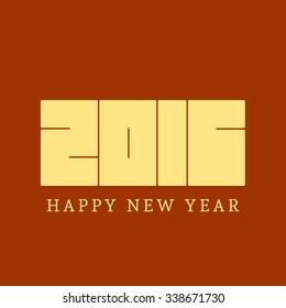 2016 Happy New Year background, minimalism card. Vector illustration