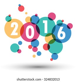 2016 Happy New Year background.colour bubble.vector