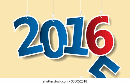 2016 Happy New Year background.vector.