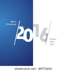 2016 Happy New Year blue white gray background