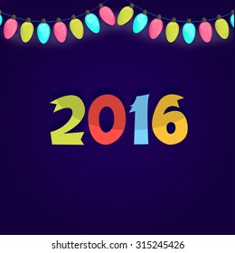 2016 Happy New Year blue background