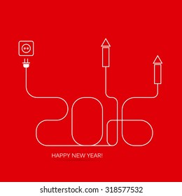 2016 happy new year concept. Modern design template. Vector illustration.