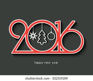 2016 Happy new year creative design for your greetings card, flyers, invitation, posters, brochure, banners, calendar