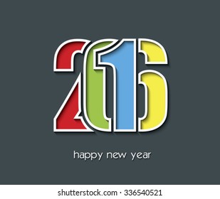 2016 Happy New Year creative background design for greetings card