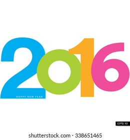 2016 Happy New Year design, background. vector illustration