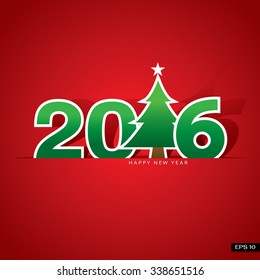 2016 Happy New Year design, background. vector illustration