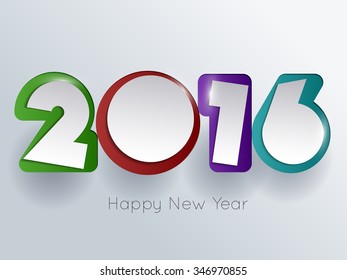 2016 Happy New Year Disco text with reflections vector eps10.