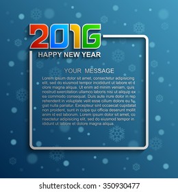 2016 Happy New Year festive message, Modern vector background, Text design, Vector Eps 10