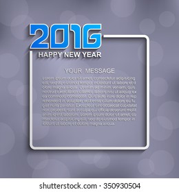 2016 Happy New Year festive message, Modern vector background, Text design, Vector Eps 10