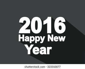 2016 HAPPY NEW YEAR FLAT STYLE SIMPLE