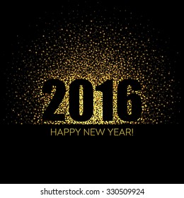 2016 Happy New Year glowing background. Vector illustration EPS 10