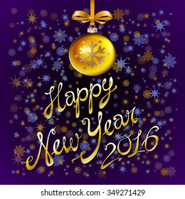 2016 Happy New Year glowing background. Vector illustration EPS 10 art
