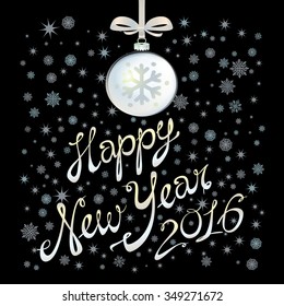 2016 Happy New Year glowing background. Vector illustration EPS 10 art