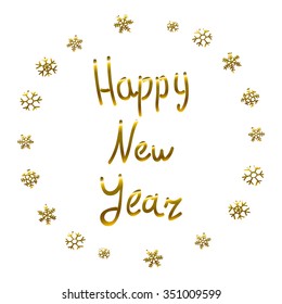2016 Happy New Year gold card, greeting, decoration,  art