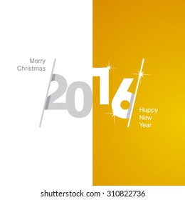 2016 Happy New Year gray white orange background