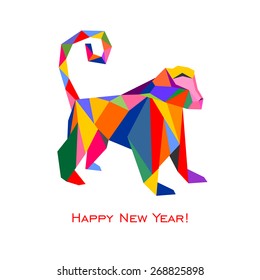 2016 Happy New Year greeting card. 