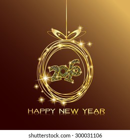 2016 Happy New Year greeting card or background. illustration