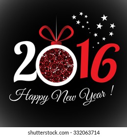 2016 Happy New Year greeting card or background.