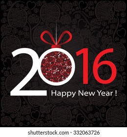 2016 Happy New Year greeting card or background.