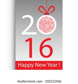 2016 Happy New Year greeting card or background.