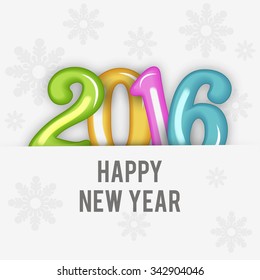 2016 Happy New Year greeting card.