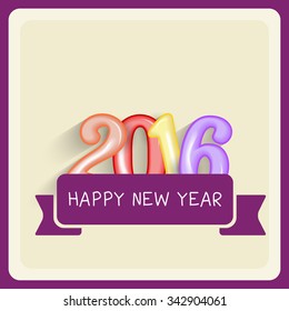 2016 Happy New Year greeting card.