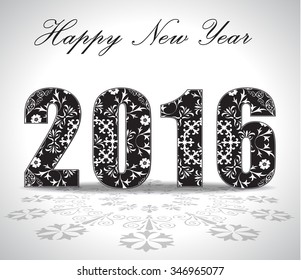 2016 Happy New Year greeting card or background. Vector illustration