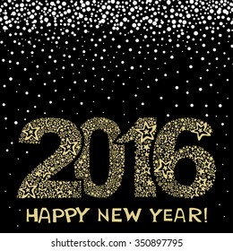 2016 Happy New Year greeting card or background. Vector illustration