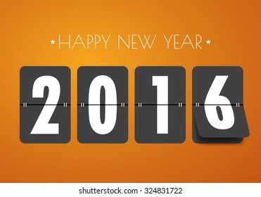 2016 Happy New Year mechanical timetable background.vector
