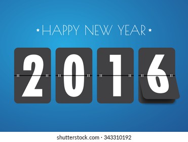 2016 Happy New Year mechanical timetable background.vector