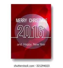 2016 Happy New Year and Merry Christmas abstract light blurred bokeh vector greeting card background 