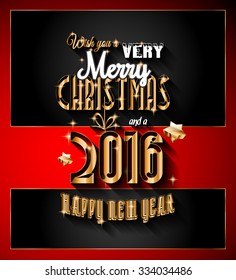 2016 Happy New Year and Merry Christmas Background for your seasonal wallpapers, greetings card, dinner invitations, pary flyers, covers and so on.