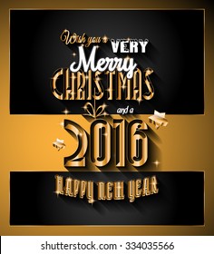 2016 Happy New Year and Merry Christmas Background for your seasonal wallpapers, greetings card, dinner invitations, pary flyers, covers and so on.