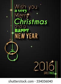2016 Feliz Año Nuevo y Feliz Navidad de fondo para tus fondos de escritorio de temporada, tarjetas de felicitación, invitaciones a la cena, folletos para fiestas, portadas, etc.