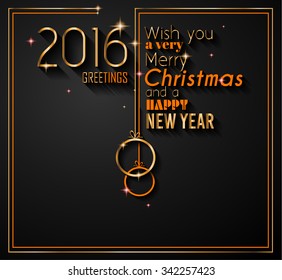 2016 Happy New Year and Merry Christmas Background for your seasonal wallpapers, greetings card, dinner invitations, pary flyers, covers and so on.