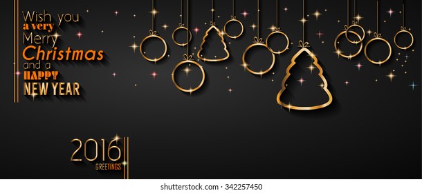 2016 Happy New Year and Merry Christmas Background for your seasonal wallpapers, greetings card, dinner invitations, pary flyers, covers and so on.