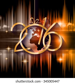 2016 Happy New Year and Merry Christmas Background for your seasonal wallpapers, greetings card, dinner invitations, pary flyers, covers and so on.