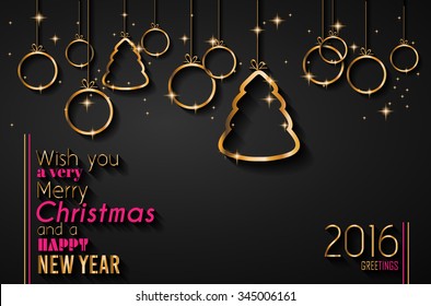 2016 Happy New Year and Merry Christmas Background for your seasonal wallpapers, greetings card, dinner invitations, pary flyers, covers and so on.