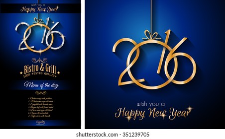 2016 Happy New Year and Merry Christmas Background 