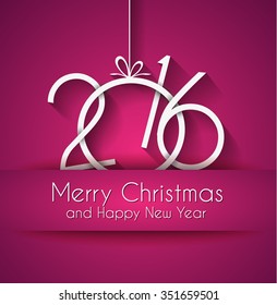 2016 Happy New Year and Merry Christmas Background for Seasonal Greetings Cards, Parties Flyer, Dinner Event Invitations, Xmas Cards and so on.