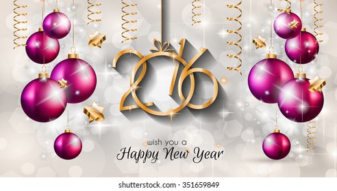 2016 Happy New Year and Merry Christmas Background for Seasonal Greetings Cards, Parties Flyer, Dinner Event Invitations, Xmas Cards and so on.
