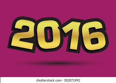 2016 Happy New Year and Merry Christmas.Vector illustration.
