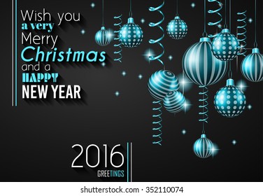 2016 Feliz Año Nuevo y Feliz Navidad Antecedentes para tarjetas de felicitaciones estacionales, volante de fiestas, invitaciones a eventos de cena, tarjetas de Navidad y sp.